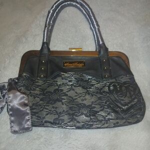 Elegant Black Lace Handbag
